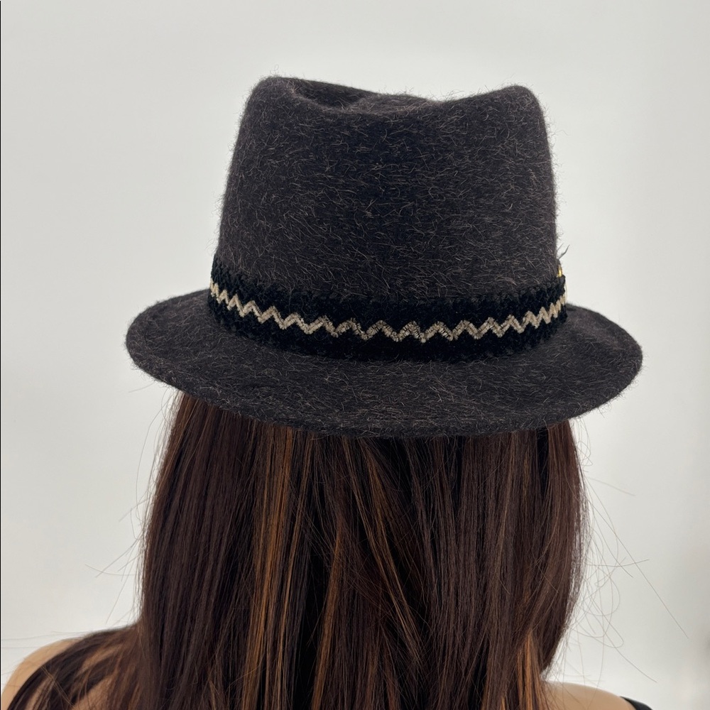 Vintage 60s Hipster Streetwear Embellished  Feathers Merino Wool Fur Fedora Hat - Picture 5 of 16